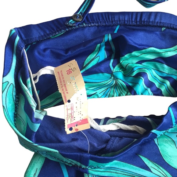 Dead stock vintage blue/green 1pc swimsuit - Picture 3 of 4